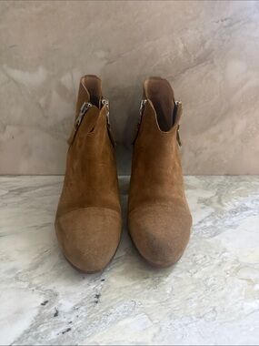 rag & bone Tan Suede Ankle Booties with Side Zipper